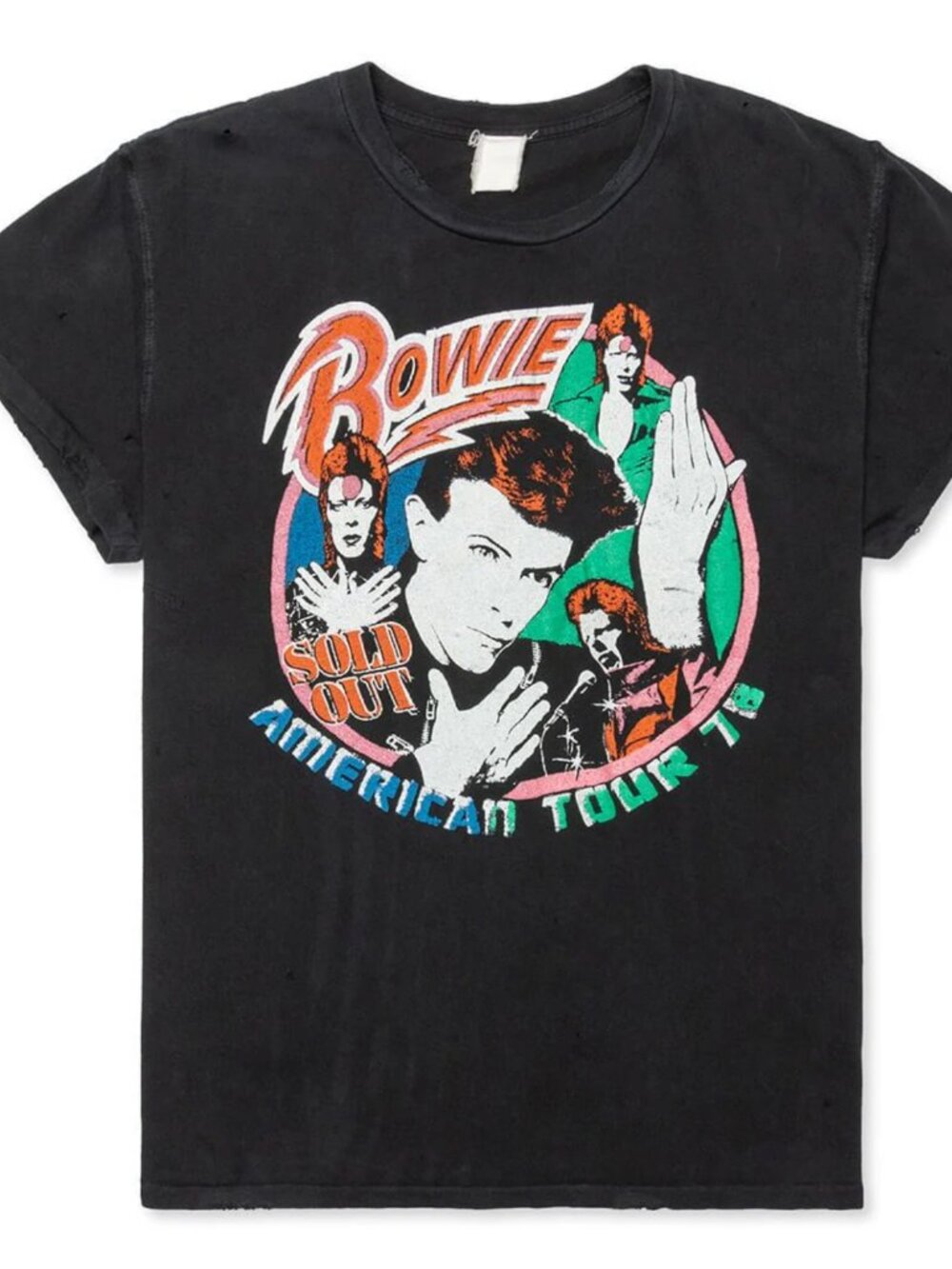 MadeWorn David Bowie American Tour 1978 Crop T-Shirt Coal Pigment